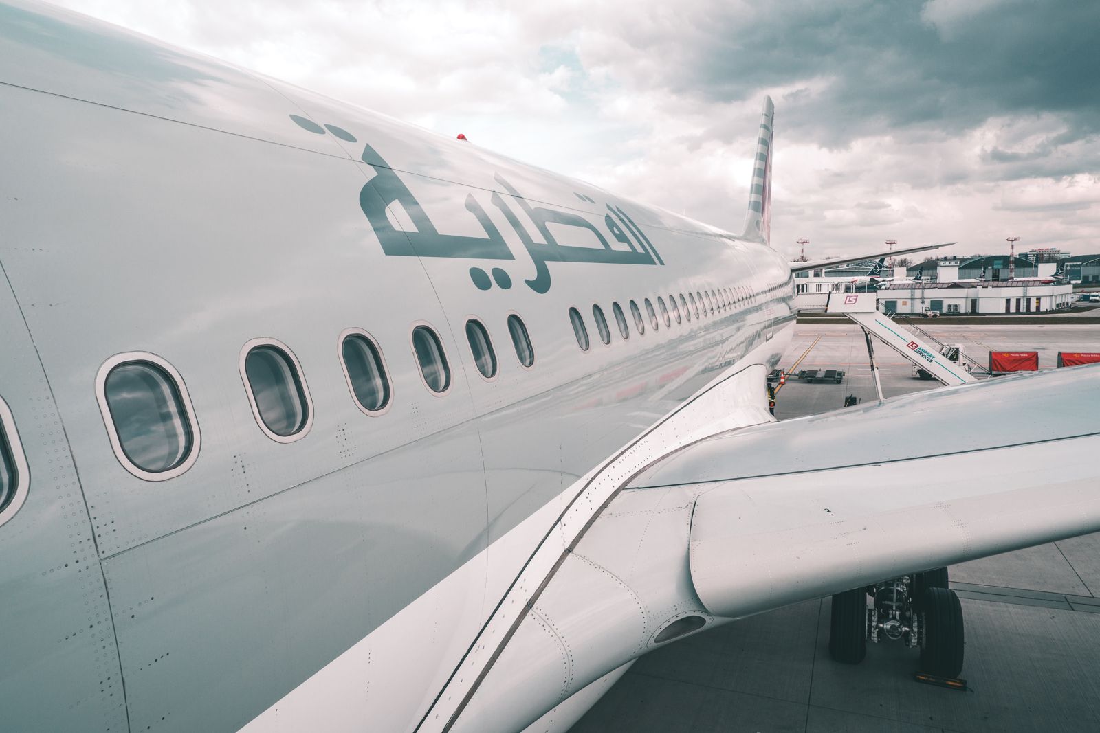 Qatar Airways aircraft on the apron